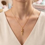 Personalisierte, zierliche Eltern-Kind-Halskette mit Geburtssteinen – Familienschmuck, Muttertags- und Geburtstagsgeschenk für Mama und Oma