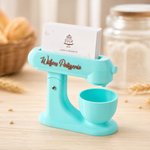 Personalized Multicolor 3D-Printed Baking Mixer Card Holder Display Stand with Name Desk Decor Birthday Gift for Bakery Staff Chef