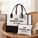 Personalized Stylish Teacher Theme Title Large Tote Bag Portable Makeup Bag with Text Birthday Teacher's Day Gift for Women Teachers