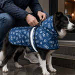 Personalized Cute Paw Print Waterproof Pet Raincoat with Name Daily Pet Care Birthday Gift for Pet Owner Pet Lover