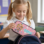 Personalised Cartoon Character Colourful Pencil Case with Name Daily Use Back to School Birthday Gift for Girls Boys Kids