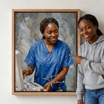 Tableau sur toile médical personnalisé avec photo et nom - Effet peinture à l'huile moderne - Cadeau d'anniversaire pour médecin ou infirmière