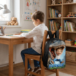 Personalized Cartoon Dinosaur 3D Photo Backpack Lunch Bag Pencil Case Set of 3 with Name Back to School Birthday Gift for Kids Dinosaur Lovers