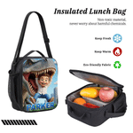 Personalized Cartoon Dinosaur 3D Photo Backpack Lunch Bag Pencil Case Set of 3 with Name Back to School Birthday Gift for Kids Dinosaur Lovers