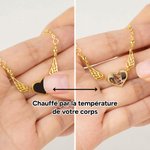Bracelet ailes d'ange personnalisé avec photo et texte - Photo activée par la chaleur - Cadeau commémoratif pour propriétaires d'animaux