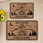 Personalized Camping RV Family Non-Slip Welcome Doormat with Text Daily Use Outdoor Family Gathering Gift for Family Camping Lovers