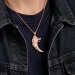 Personalised Wolf Teeth Birthstone Necklace with Name Dainty Jewellery Anniversary  Birthday Valentine's Day Gift for Men