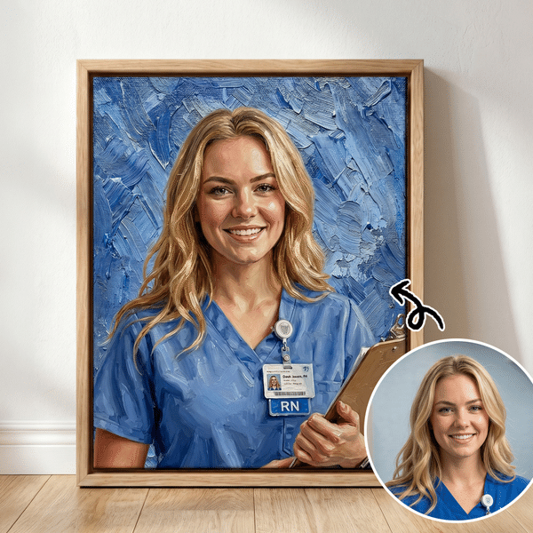 Personalised Multicolour Photo Commemorate Framed Canvas Print with Name Living Room Home Decor Ship from USA Birthday Gift for Doctor Nurse