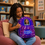Personalised Comic Book Theme Photo School Bag with Name Back to School Birthday Gift for Boys Girls
