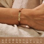 Bracciale linea cerata personalizzato minimalista regolabile 1-8 fiore di nascita regalo di compleanno e San Valentino per donne