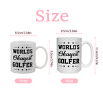 Personalized World’s Okayest Golfer 11 oz 15 oz Ceramic Mug with Name and Photo Birthday Gift for Golf Lover