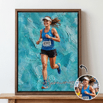 Personalised Oil Painting Style Athlete Photo Canvas Prints with Name Home Decor Ship from USA Birthday Team Gift for Sports Lover