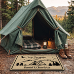 Personalized Camping RV Family Non-Slip Welcome Doormat with Text Daily Use Outdoor Family Gathering Gift for Family Camping Lovers
