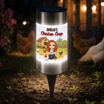 Personalized Cartoon Character Chicken Duck Coop Farm Solar Garden Light with Name Outdoor Decor Birthday Gift for Family Farmer Breeder