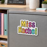 Personalized Multicolour Teacher Name Whiteboard Magnet School Classroom Supplies Back to School Gift for Teacher