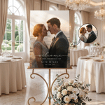 Personalised Minimalist Couple Photo Wedding Welcome Sign Canvas Prints with Names Ship from USA Wedding Gift for Couples Newlyweds