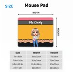Personalized Cartoon Character Pencil Crayon Non-Slip Mouse Pad Desk Mat with Text Daily Use Back to School Teacher's Day Gift for Teacher Educator