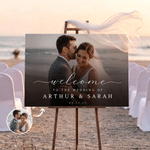 Personalised Minimalist Couple Photo Wedding Welcome Sign Canvas Prints with Names Ship from USA Wedding Gift for Couples Newlyweds