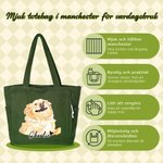 Personlig totebag i manchester med namn och tryckt husdjursillustration rymlig väska för hundälskare och kattälskare