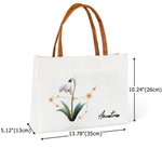 Personalized Constellation  Birth Flower Canvas Tote Bag with Name Daily Use Mother's Day Birthday Gift for Woman Mom Grandmother