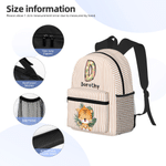 Personalised Cute Animals Large Capacity Kid School Backpack with Name and Initial Daily Use Back to School Birthday Gift for Kids Girls Boys