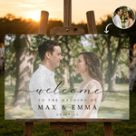 Personalised Minimalist Couple Photo Wedding Welcome Sign Canvas Prints with Names Ship from USA Wedding Gift for Couples Newlyweds