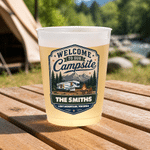 Personalized Welcome to Our Campsite Frosted Plastic Cups with Text  Set of 10 Outdoor Camping Birthday Gift for Camping Enthusiasts