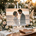 Personalised Minimalist Couple Photo Wedding Welcome Sign Canvas Prints with Names Ship from USA Wedding Gift for Couples Newlyweds