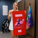 Personalised Soccer Basketball Sports Silhouette Name Quick Drying Sports Towel with Number and Lanyard Club Game Day Birthday Gift for Sport Lovers