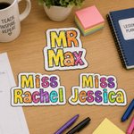Personalized Multicolour Teacher Name Whiteboard Magnet School Classroom Supplies Back to School Gift for Teacher
