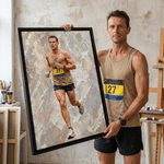 Personalised Oil Painting Style Athlete Photo Canvas Prints with Name Home Decor Ship from USA Birthday Team Gift for Sports Lover