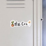 Personlig tilpassede, vanntette klistremerker med regnbue- og lærermotiver fra Apple Books – en gave til lærerdagen og skolestarten