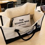 Personalized Stylish Teacher Theme Title Large Tote Bag Portable Makeup Bag with Text Birthday Teacher's Day Gift for Women Teachers