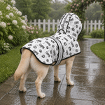 Personalized Cute Paw Print Waterproof Pet Raincoat with Name Daily Pet Care Birthday Gift for Pet Owner Pet Lover