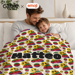 Personalised Playful emoji Soft Throw Blanket with Name Home Decor Birthday Gift for Friends Kids Family | Callie × emoji ™