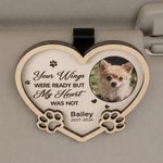 Personalised Pet Photo Paw Wooden Heart Car Visor Clip Frame with Name and Year Memorial Sympathy Gift for Pet Owners Friends