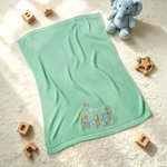 Personalised Embroidered Wildflower Cotton Knit Baby Blanket with Name Birthday Baby Shower Gift for Infants Baby Girls
