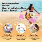 Personlig neonfarget preppy maskot-strandhåndkle i mikrofiber med lagnavn – perfekt som gave til lagkameratene på sommerferien eller til avskjedsfesten for avgangselever