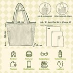 Personlig totebag i manchester med namn och tryckt husdjursillustration rymlig väska för hundälskare och kattälskare