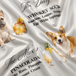 Personalized Signature Cocktails Pet Photo Silk Banner with Title and Cocktail Formula Wedding Party Gift for Couples Newlyweds