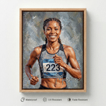 Personalised Oil Painting Style Athlete Photo Canvas Prints with Name Home Decor Ship from USA Birthday Team Gift for Sports Lover
