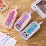 Personalized 3D Cartoon Character Large Capacity Mesh Pencil Case with Name Back to School Gift for Kids Students