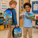 Personalized Pixar 3D Animated Style Photo Cartoon Character Backpack Lunch Bag Pencil Case Set with Name Back to School Birthday Gift for Kids