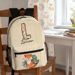 Personalised Cute Animals Large Capacity Kid School Backpack with Name and Initial Daily Use Back to School Birthday Gift for Kids Girls Boys