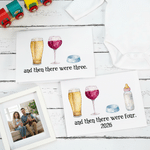 Personalised Watercolour Beer Wine Baby Bottle Pet Bowl Greeting Card Invitation with Text and Year Baby Shower Party Gift for Newborns New Parents