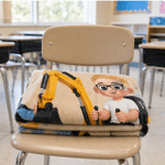 Personalised Cute Excavator Cartoon Character Warm Cosy Blanket with Name Daily Use Birthday Gift for Kid Student