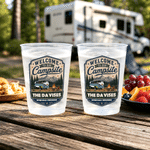 Personalized Welcome to Our Campsite Frosted Plastic Cups with Text  Set of 10 Outdoor Camping Birthday Gift for Camping Enthusiasts