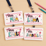 Personalised Bow Apple Pencil PU Leather Card Holder with Title and Name Back to School Teacher's Day Appreciation Gift for Teachers