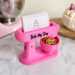 Personalized Multicolor 3D-Printed Baking Mixer Card Holder Display Stand with Name Desk Decor Birthday Gift for Bakery Staff Chef