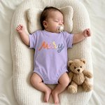 Personalised Colourful Name Comfortable Short-Sleeve Long-Sleeve Baby Bodysuit Baby Shower Holiday Gift for Newborn New Mum